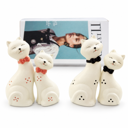 Decorațiuni - Decoratiuni set 2 pisici 10.5cm+12.5cm