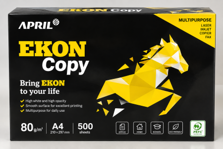 Caiete și hârtie - Hârtie copiator APRIL EKON Copy A4, 80 g/mp, 500 coli
