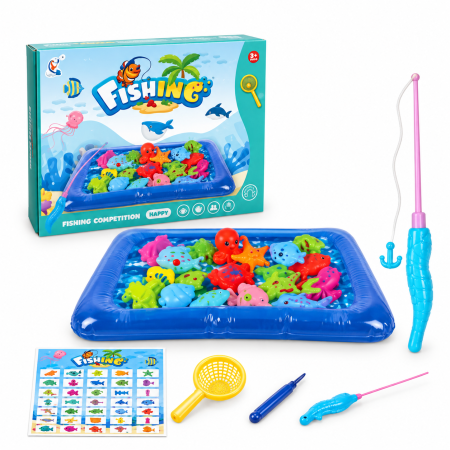 Jocuri educative și puzzle - Joc de pescuit pentru copii cu bazin și undiță