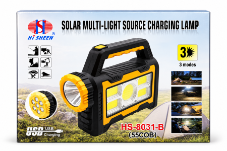 Iluminat și electrice - Lanternă solară reîncărcabilă Hi Sheen HS-8031-B, 55 COB