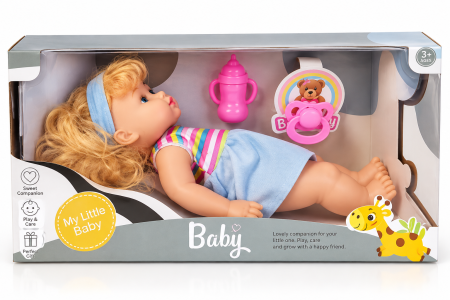 Păpușă bebeluș Baby cu suzetă și rochiță, 3+ ani [1]