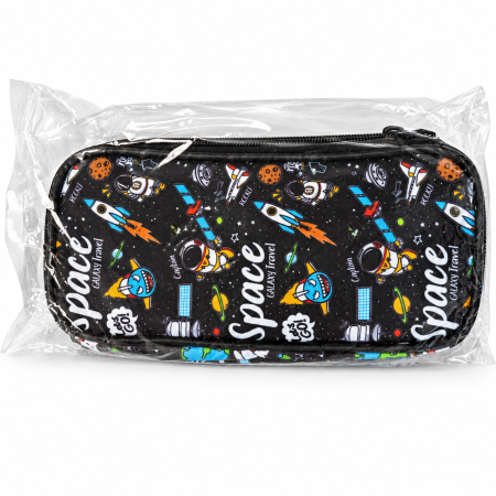 Penar școlar textil cu 3 compartimente și fermoare – Model Space / Gamer / Galaxy [2]