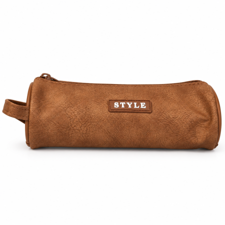 Penare și organizare școlară - Penar Textil Premium Tip Etui cu Fermoar – Aspect Piele Ecologică