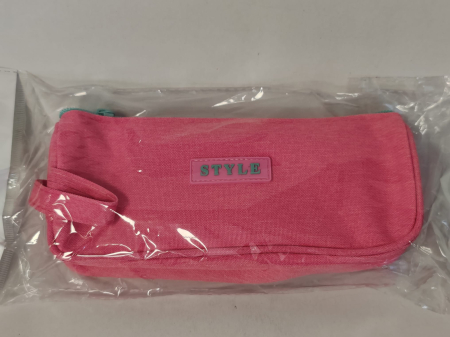 Birotica/Papetarie - Penar Textil STYLE cu Fermoar – Roz Pastel