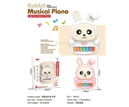 Jucarii - Pian muzical iepuraș pentru copii Rabbit Musical Piano