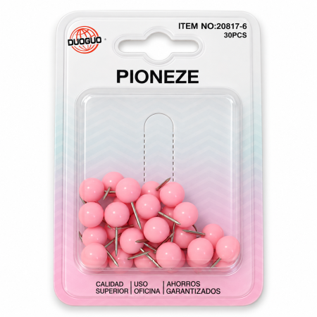 Pioneze Decorative Roz 30 Bucăți – Pentru Panouri de Plută și Organizare Documente [2]