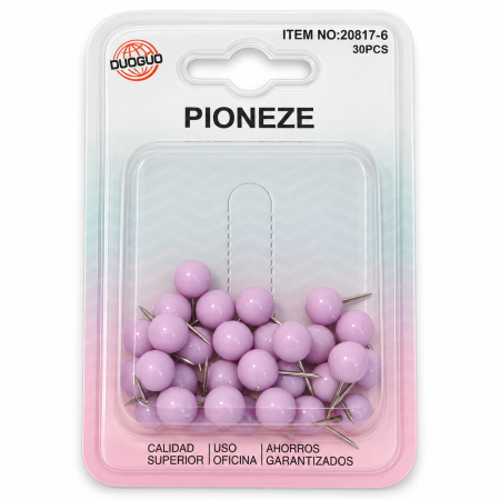 Pioneze Decorative Roz 30 Bucăți – Pentru Panouri de Plută și Organizare Documente [1]