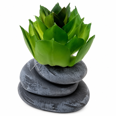 Decorațiuni - Plantă artificială în ghiveci, model piatră