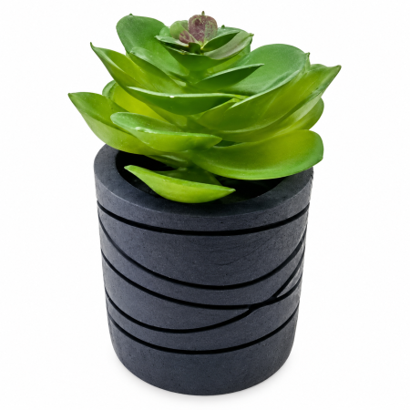 Decorațiuni - Plantă suculentă artificială în ghiveci cu aspect de ciment
