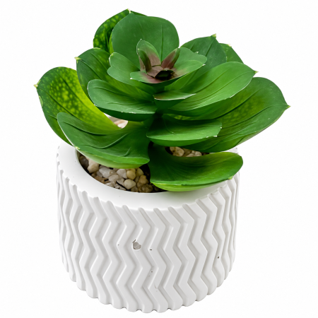 Decorațiuni - Plantă suculentă artificială în ghiveci ondulat
