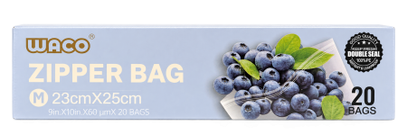 Casă, grădină si exterior - Cutie gri-albăstruie WACO cu 20 pungi alimentare, 23 × 25 cm