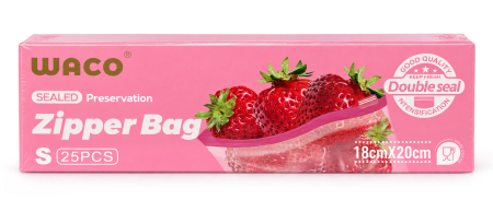 Casă, grădină si exterior - Cutie roz WACO cu 25 pungi alimentare, 18 × 20 cm