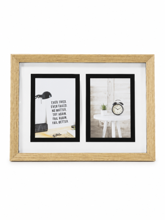 Decorațiuni - Rama foto decorativa din plastic si sticla pentru 2 poze duoguo 24*32cm