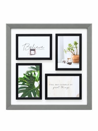 Decorațiuni - Rama foto decorativa din plastic si sticla pentru 4 poze duoguo 37*37cm