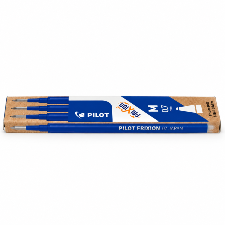 Instrumente de scris și corectură - Rezerve Pilot FriXion Ball / Clicker 0.7 mm Albastre – Set 3 bucăți