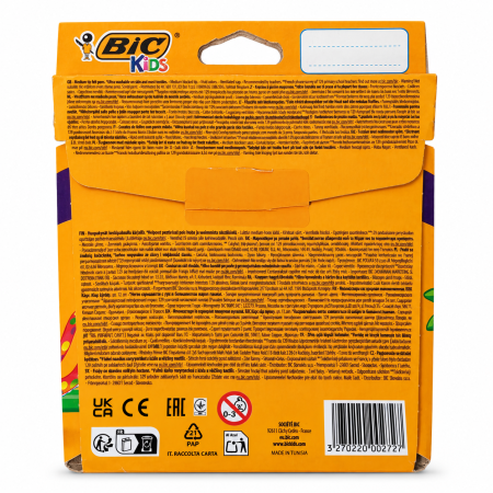 Set 12 carioci BIC Kids Kid Couleur – vârf mediu, ultra lavabile [1]