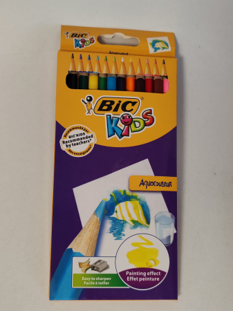 Birotica/Papetarie - Set 12 creioane acuarelabile BIC Kids Aquacouleur