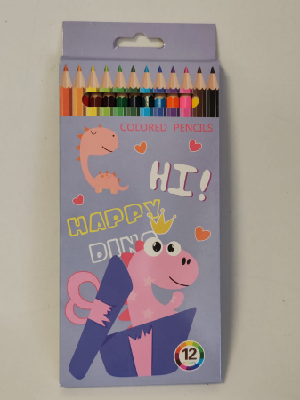 Set 12 creioane colorate Happy Dino – Colored Pencils [3]