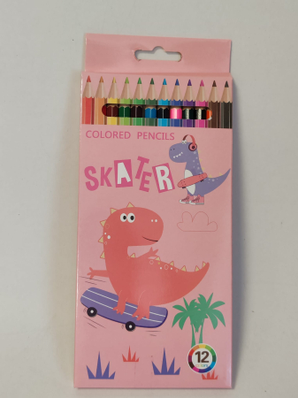 Birotica/Papetarie - Set 12 creioane colorate Happy Dino – Colored Pencils