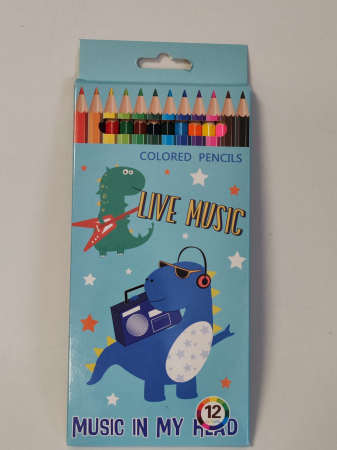 Set 12 creioane colorate Happy Dino – Colored Pencils [1]