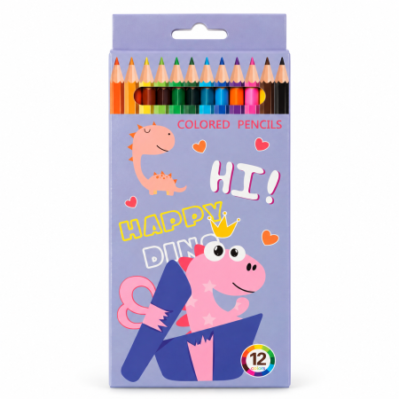 Set 12 creioane colorate Happy Dino – Colored Pencils [3]