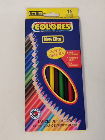 Birotica/Papetarie - Set 12 creioane colorate New Elite Colores – vârf gros