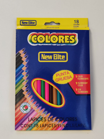 Birotica/Papetarie - Set 18 creioane colorate New Elite Colores – vârf gros