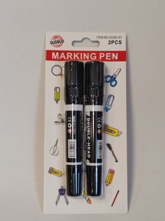 Toate produsele - Set 2 Markere Permanente Negre DUOGUO – Vârf Dublu