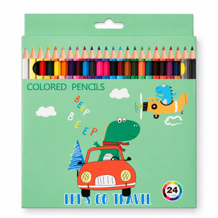 Birotica/Papetarie - Set 24 creioane colorate Happy Dino – Colored Pencils