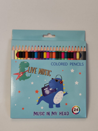 Set 24 creioane colorate Happy Dino – Colored Pencils [3]