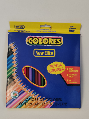 Birotica/Papetarie - Set 24 creioane colorate New Elite Colores – vârf gros
