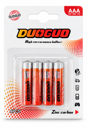 Gadgeturi și accesorii - Set 4 baterii AAA DUOGUO, zinc-carbon, 1,5 V