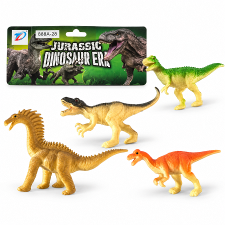 Figurine și surprize - Set 4 figurine dinozauri de jucărie