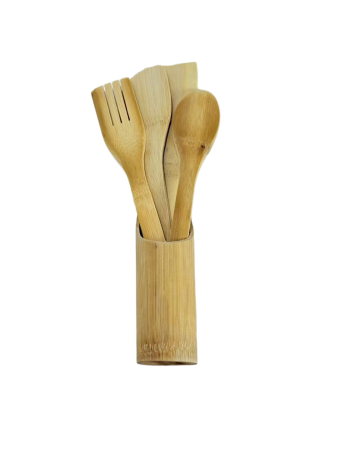 Ustensile de bucătărie - Set 5 ustensile de bucătărie din bambus