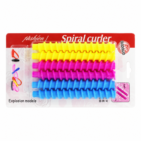 Frumusețe și îngrijire - Set 6 bigudiuri spiralate pentru păr creț