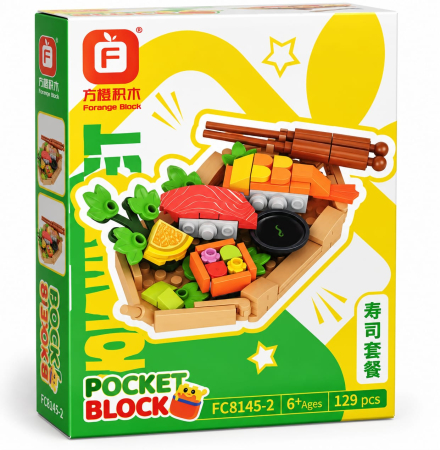 Toate produsele - Set construcție Pocket Block Forange – Sushi, 129 piese, 6+ ani, FC8145-2