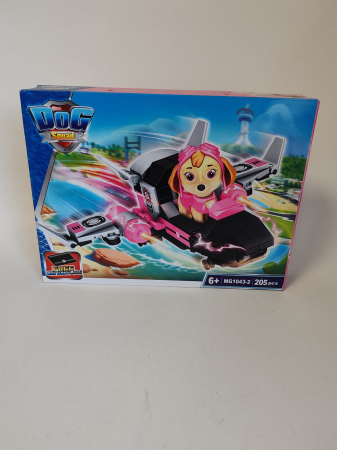 Jucarii - Set construcție tip LEGO Dog Squad – Avion de salvare roz, 205 piese, 6+ (MG1043-2)