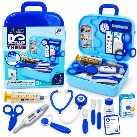 Toate produsele - Set de joacă Trusă Doctor pentru copii, valiză cu mâner, accesorii medicale, 3+ ani