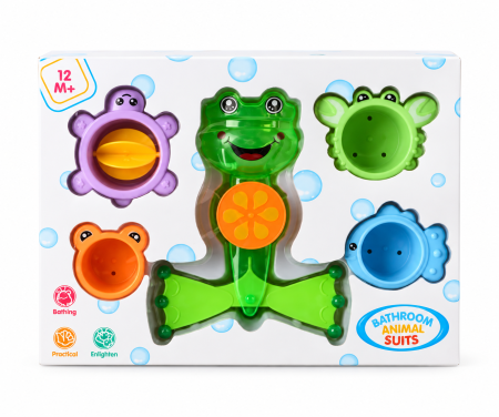 Jucării interactive și pentru bebeluși - Set jucării de baie cu animale marine și ventuze