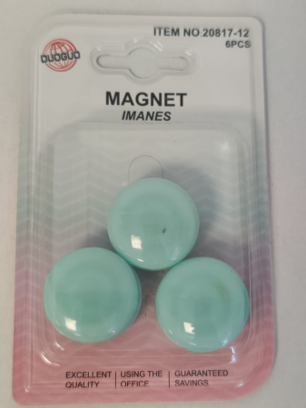 Birotica/Papetarie - Set Magneți Rotunzi Roz pentru Tablă Magnetică – 6 Bucăți