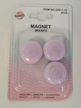 Set Magneți Rotunzi Roz pentru Tablă Magnetică – 6 Bucăți [2]
