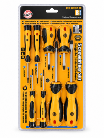 Unelte și bricolaj - Set de 8 șurubelnițe DUOGUO portocalii și negre