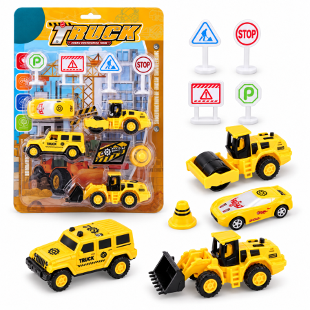 Mașinuțe și vehicule - Set vehicule de construcții de jucărie cu mecanism de întoarcere