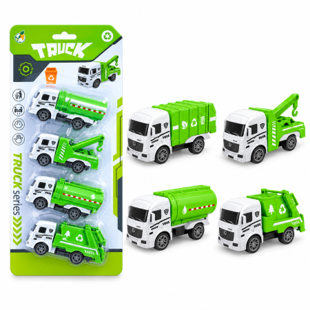 Mașinuțe și vehicule - Set vehicule de salubritate de jucărie cu mecanism de întoarcere