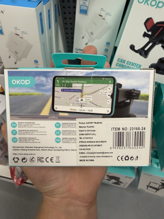 Suport auto magnetic pentru telefon OKOP KP-905 cu ventuză, negru [2]