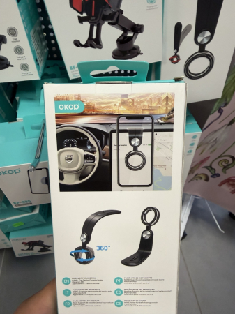 Suport auto magnetic OKOP KP-924 pentru telefon cu inel și braț flexibil [2]