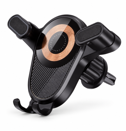 Accesorii și iluminat auto - Suport auto OKOP KP-935 cu încărcare wireless 15 W pentru grila de ventilație
