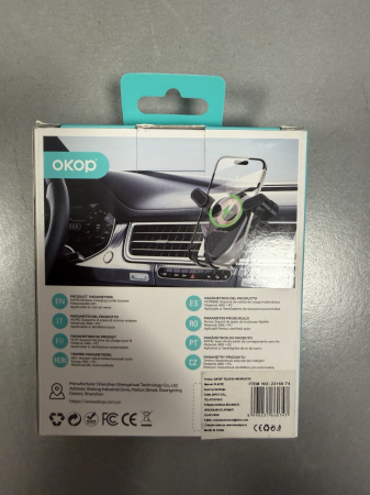 Suport auto OKOP KP-935 cu încărcare wireless 15 W pentru grila de ventilație [2]
