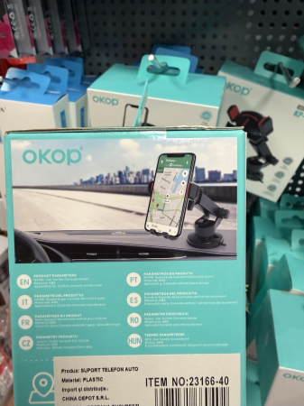 Suport auto pentru telefon OKOP KP-908 cu ventuză și braț reglabil [2]