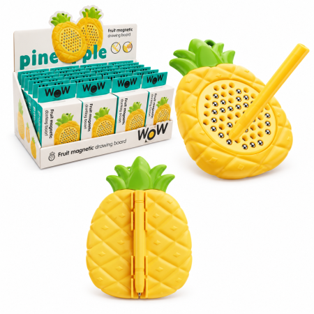 Jocuri educative și puzzle - Tablă magnetică de desen cu creion, model ananas